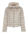Herno Faux Fur Down Jacket In Brown