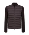 Herno Cotton And Silk Jacket With Light Down Padding In Dark Brown