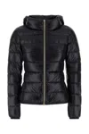 Herno Hooded Padded Quilted Down Jacket In Black