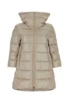Herno Sand Nylon Cleofe Down Jacket In Beige O Tan