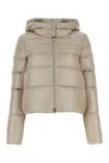 Herno Sand Nylon Down Jacket In Beige O Tan