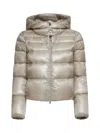 Herno Funnel Neck Padded Down Jacket In Beige O Tan