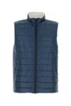 Herno Nylon Reversible Down Jacket High Neck In Blue