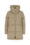 Herno Longline Puffer Jacket High Collar In Gray
