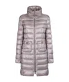 Herno Quitled Zipped Coat In Gray