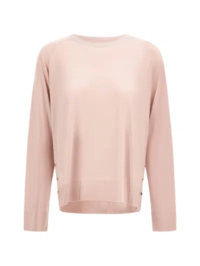 Herno Raglan-sleeve Press-stud Sweater In Pink
