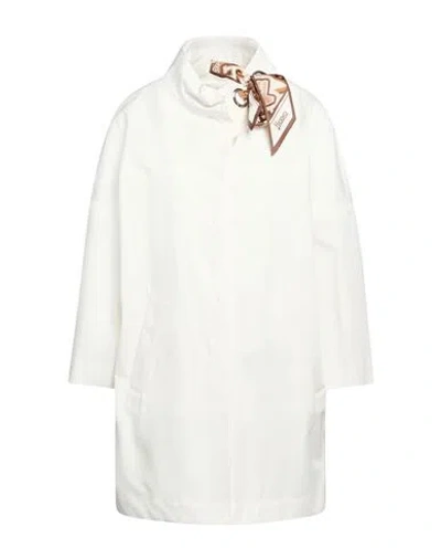 Herno Rain Collection Woman Overcoat & Trench Coat Off White Size 8 Cotton