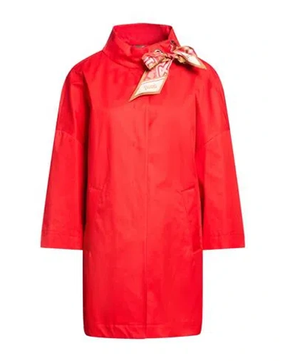 Herno Rain Collection Woman Overcoat & Trench Coat Red Size 12 Cotton