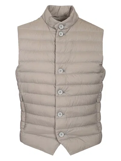 Herno Rain Proof Vest Coats Green In Gray