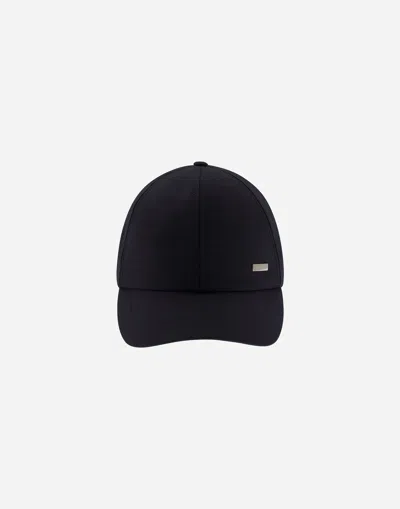 Herno Rain Wool Knit Baseball Cap In Black