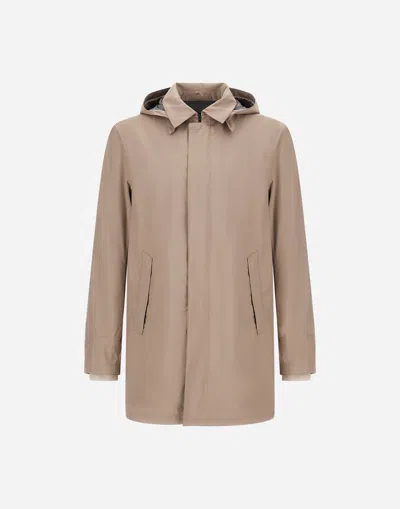 Herno Raincoat In 2 Layers Windstopper In Brown