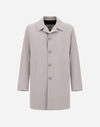 Herno Welt-pockets Button Coat In Neutral