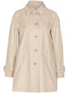 Herno Medium Length Waterproof Beige Cotton Trench Coat With Buttons Women In Beige