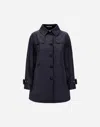Herno Raincoat In Delon And Monogram In Navy Blue