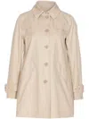 Herno Medium Length Waterproof Beige Cotton Trench Coat With Buttons Women In Nude & Neutrals
