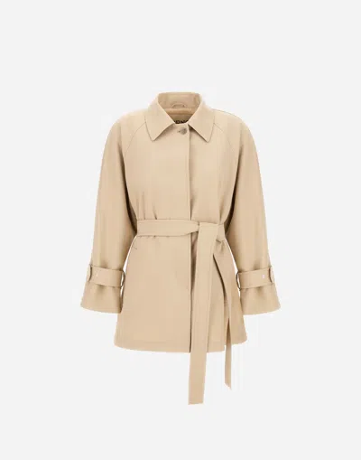 Herno Raincoat In Fresh Crinkle Woven In Brown