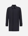Herno Raincoat In Light Woolen Effect In Blue