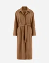 Herno Raincoat In Soft Wool In Camel