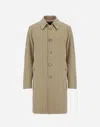 Herno Raincoat In Stretch Cotton Velvet And Monogram In Neutral
