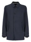 Herno Raincoat With Pocket Hood In Blue