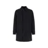 Herno Polyester Raincoat Back Vent Cuffed Sleeves Pockets In Black