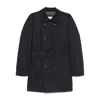 Herno Double-breasted Padded Stretch-shell Down Peacoat In Blue