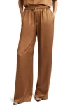 Herno Wide Leg Camel Polyester Pants In Brown