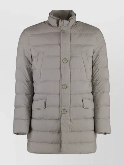Herno Recycled Padded Quilted Down Jacket In Neutral