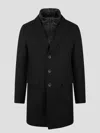 Herno Men's Coat With Quilted Insert In Black