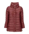 Herno Quilted High-neck Coat In Brown