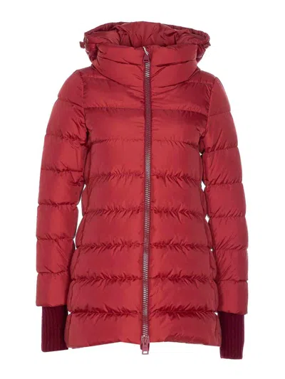 HERNO RED A-SHAPE DOWN JACKET