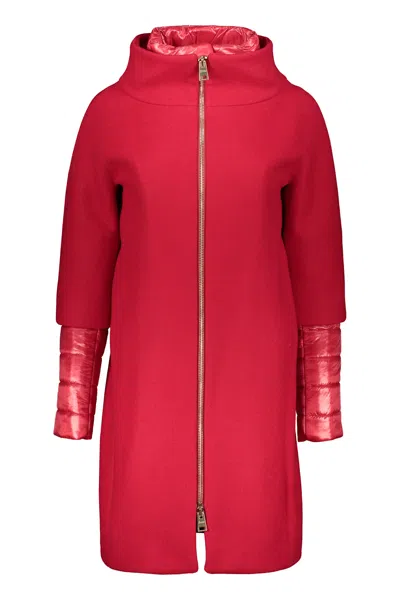 Herno Red Elegant Coat For Any Occasion