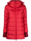 Herno Hooded Full-zip Down Jacket In Red