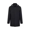 Herno Lightweight Hooded Raffia Jacket For Men In Black