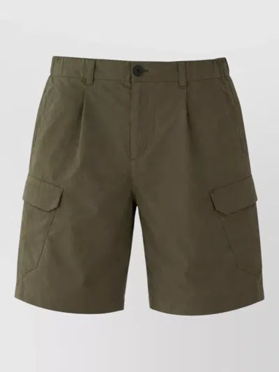 Herno Regular Cargo Shorts Belt Loops Pockets In Brown