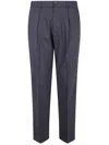 Herno Pleated-front Straight-leg Trousers In Blue