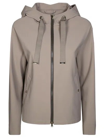 Herno Relaxed-fit Neoprene Jacket With Zip Front In Gray