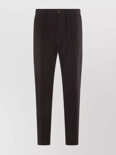 Herno Relaxed Fit Trousers Button Detail In Brown