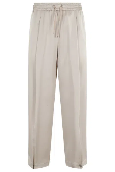 Herno Relaxed Fit Trousers With Adjustable Ankle In Gray