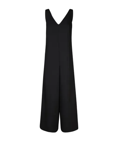 Herno Relaxed Fit Wide Leg Jumpsuit In Black