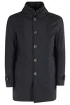 Herno Men Long Down Jacket With Buttons In Black