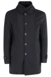 Herno Water-resistant Black Washington Coat With High Collar In Black
