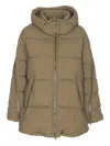 Herno Green Padded Down Jacket Frontal Zip Closure In Brown