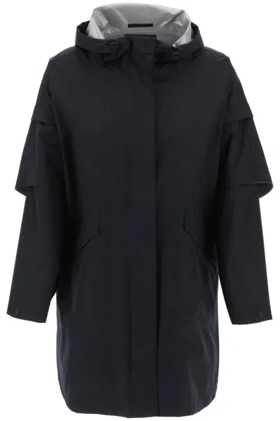 Herno Long Sleeved Hooded Trench Coat In Black