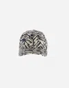 Herno Resort Baseball Cap In Nylon Seasonal Print And Travel Nylon Ponente In Black