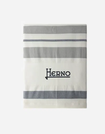 Herno Resort Beach Towel In Jacquard Cotton In Gray