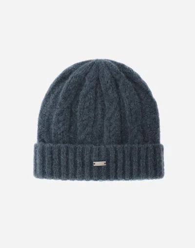 Herno Resort Beanie In Cable Knit Alpaca Wool