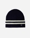 Herno Resort Beanie In Double Rib Wool In Black