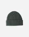 Herno Resort Beanie In Infinity Wool Rib In Olive Green