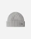 Herno Resort Beanie In Infinity Wool Rib In Putty